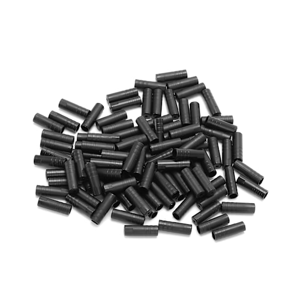 100 st Cykelkabeländkapslar Svart plasthus Ferrule Cykellock för 4 mm diameter bromstrådsrör 0.2
