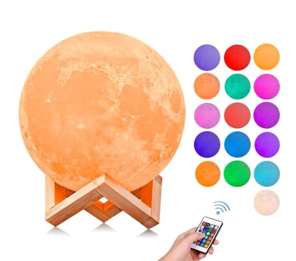 Natlampe Moon 3D multicolor