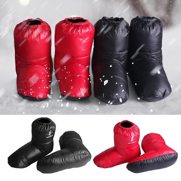 Soft Duck Down Tofflor Vintervarma fotskor Campingskor Röda M