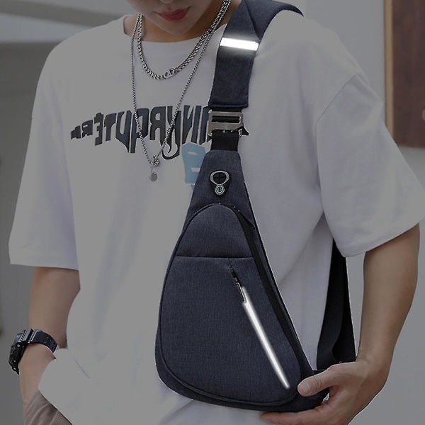 Enkel-skulders ryggsekk Diagonal Bag Vanntett reiseryggsekk Left shoulder black