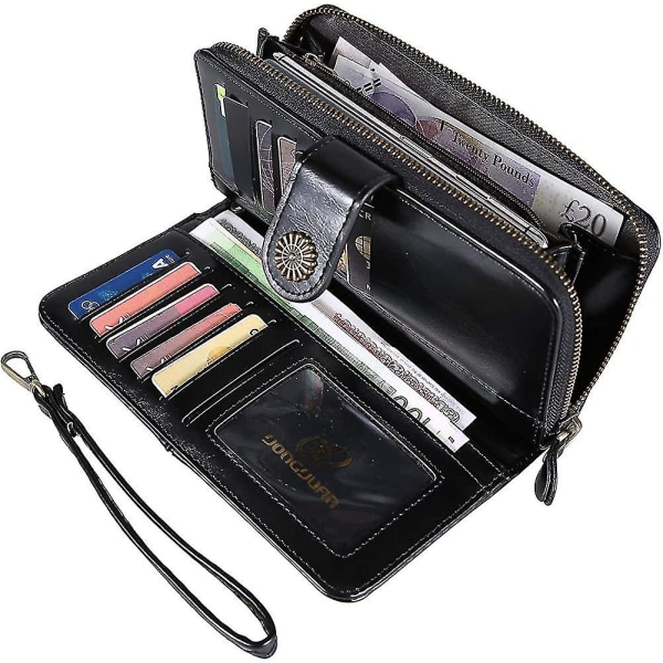 Plånbok Dam Läder Plånbok med stor kapacitet högkvalitativ plånbok, med flera presenter