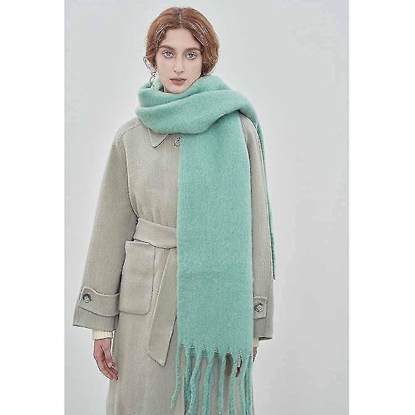 Stort tykt skjerf Fargerikt Cashmere Feel Oversized skjerf Teppe Mykt Stort ullsjal Tykt Vinter Varme Kvinner Matcha Green
