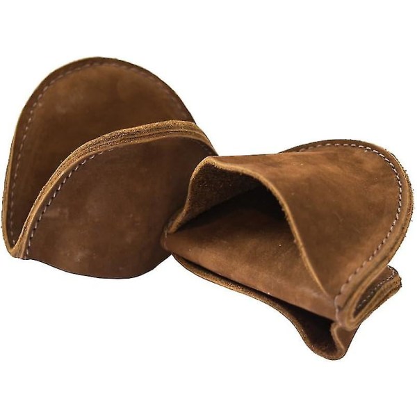 Grythållare i läder Mini ugnsvantar ugnskokklämmor (2-pack) Handgjord mocka Brown
