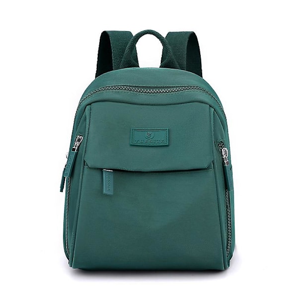 Vedenpitävä reppu Nylon kangaskassi Muoti reppu naisten rento opiskelijan koululaukku Suuri kapasiteetti työmatka matkalaukku Daypack Vihreä Green 20X25X14CM