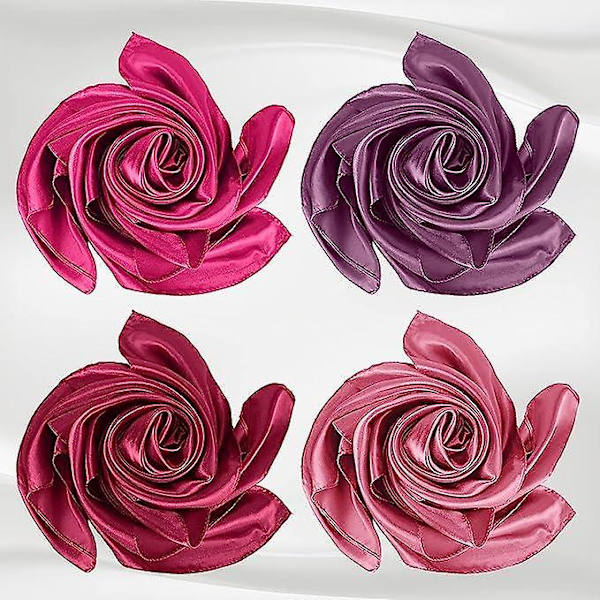 90*90cm Enfärgad Satin Square Scarf Mode Beach Dam Head Wrap Green