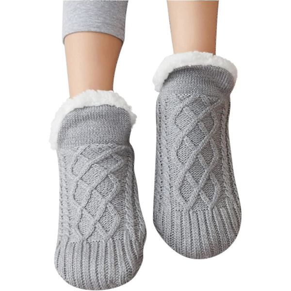 Sock Cover Fleece Ickened Golvstrumpor Vuxna Damer Hemstrumpor Grey 43-45