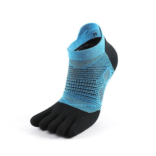 Tåstrumpor Herr Dam Athletic Running Coolmax Five Finger Ankel/crew strumpor, Bekväm Andas Lättvikt Blue 39-42