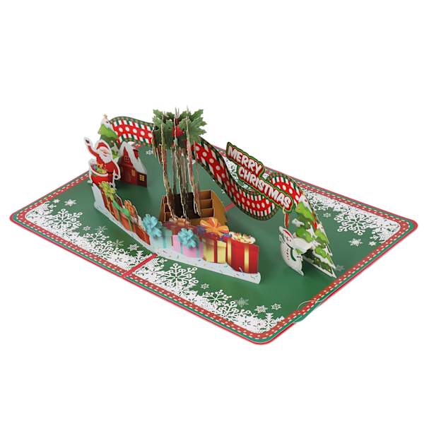 Håndlavet 3D julekrans lykønskningskort med kuvert, perfekt til julehilsner