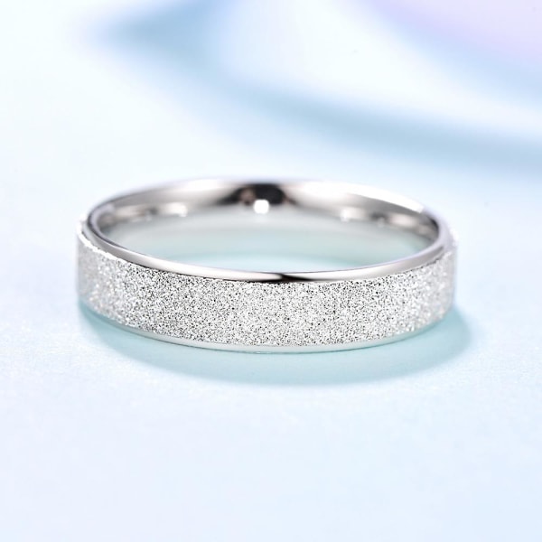 925 sterling sølv 5 mm matt finish gull rosegull ring bryllupssmykker for kvinner og menn Silver 11