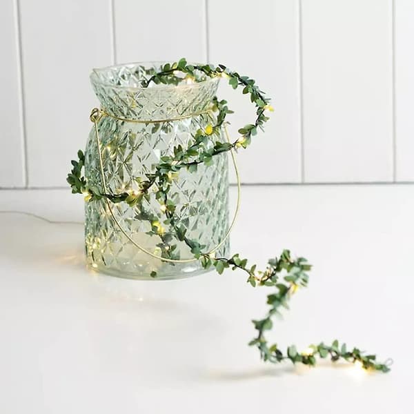 Utomhus Trädgård 2m/20 LED konstgjorda gröna löv LED String