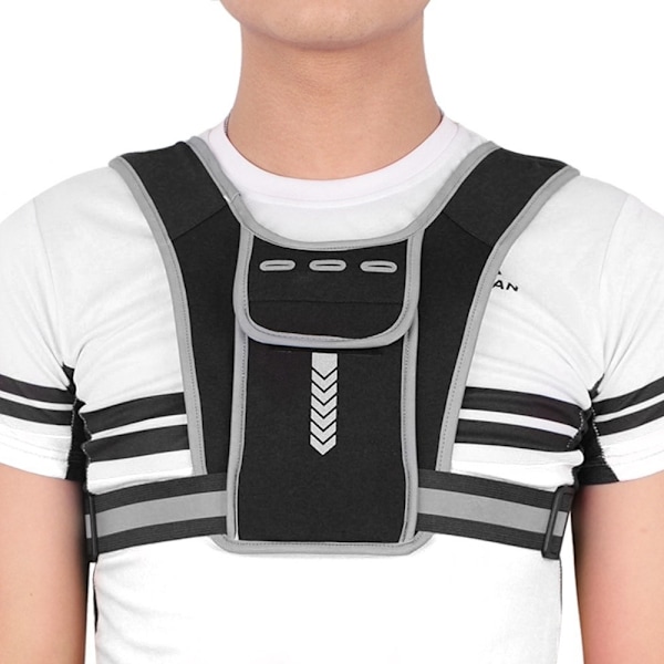 Refleksvest Løbevest Udstyr Løb Vandring Cykling Black Svart