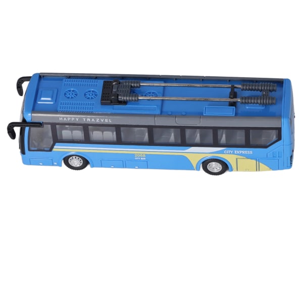 Fjärrstyrd buss med hög simulering, körning i alla riktningar, uppladdningsbar RC-skolbuss för barn, blå