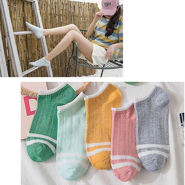 Strumpor, tunn sektion för kvinnor, osynlig bomull, koreansk stil, japansk båt-hona diamant, en one size Female 5 colors Uniform code