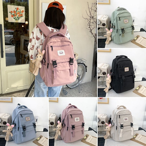 Vandtæt nylon Rejsetaske Skoletaske lyserød pink