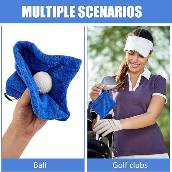 Golfbollsrengöringshandduk | Mikrofibervåffelmönster Blå Blå