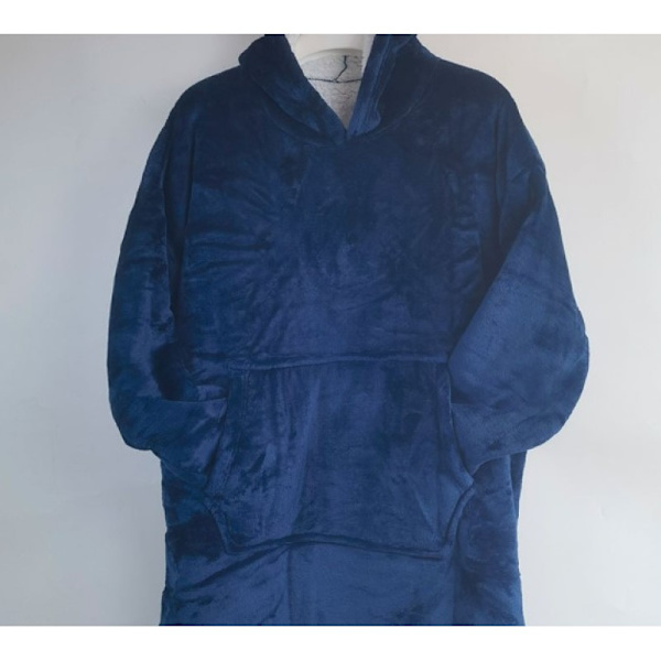 Oversized hettegenser genser filt med gigantisk hettegenser fram blau