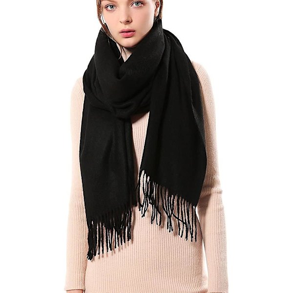 Dame tykt mykt kashmir ull Pashmina sjal wrap skjerf - varm ensfarget stole