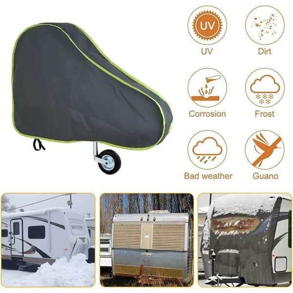 Trækstangsbeskyttelse til trailer, Universal campingvognsbeskyttelse, Trækstangsafdækning campingvogn trailer trækstangsafdækning med refleksstriber