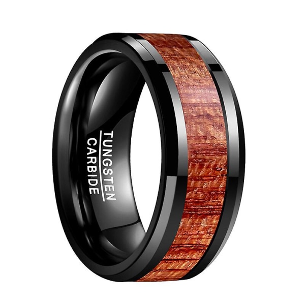 Nuncad 8mm Black Polished Inlaid Artichoke Plane Oblique Tungsten Carbide Ring Fashion Wedding Jewelry Best Gift 8