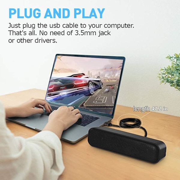 Højttaler, Computerhøjttalere, USB PC-højttalere til skrivebord, computer