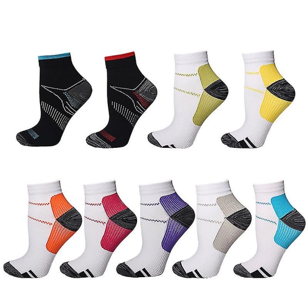 3pairs Outdoor Sports Short Socks Stretch Compression Men's Women's Compression Socks Purple(3Pairs) L-XL(EU40-46)