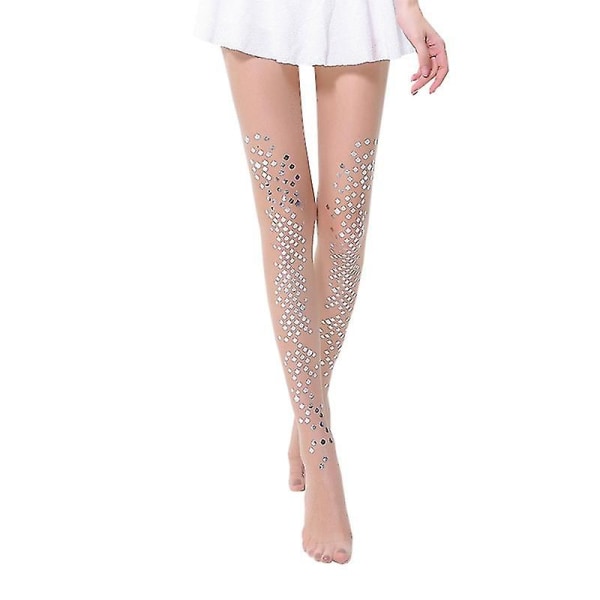 Women Sheer Pantyhose Glitter Metallic Fish Scale Sequins Print Cosplay Tights