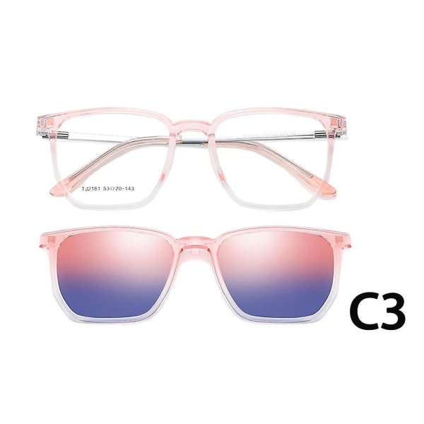 Polariserade glasögon Närsynthet Dam Solglasögon Solglasögon Klassisk stil Högkvalitativ set C3 pink tops blue bottoms