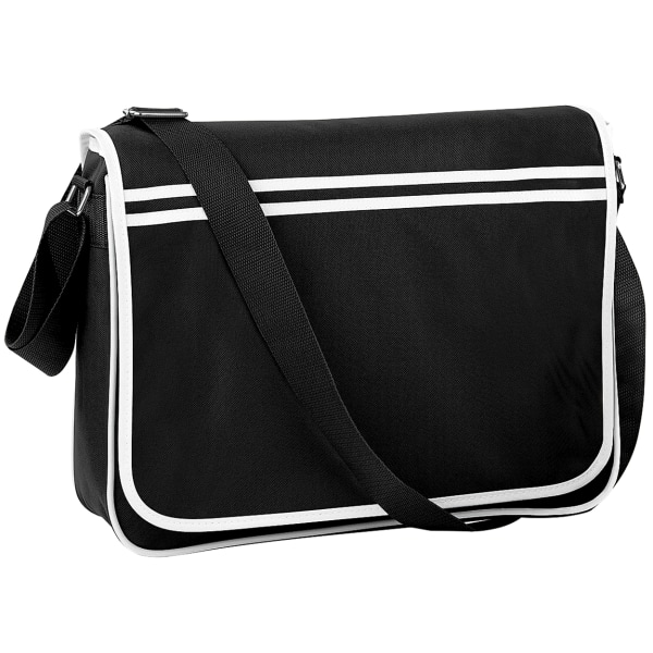 Bagbase Retro Justerbar Messenger Bag (12 liter)  Bla Black/White One Size
