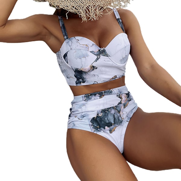Dam Tvådelad Vintage addräkt Retro each High Waist ikini B B XL