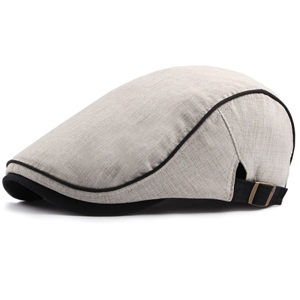 Menns Peaked Cap Voksne Justerbar Stripete Baseball Hat Beret beige