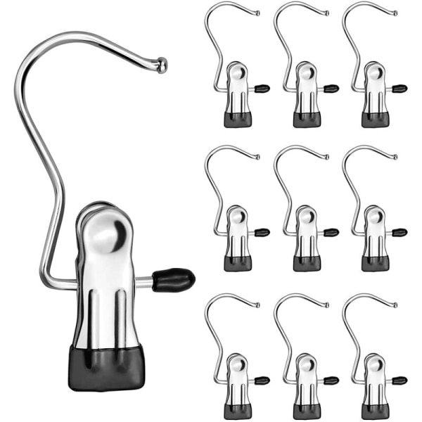 10-pack stövelkrokar - metall - halkfri - 360° rotation - för kläder, halsdukar, mössor - HARRY