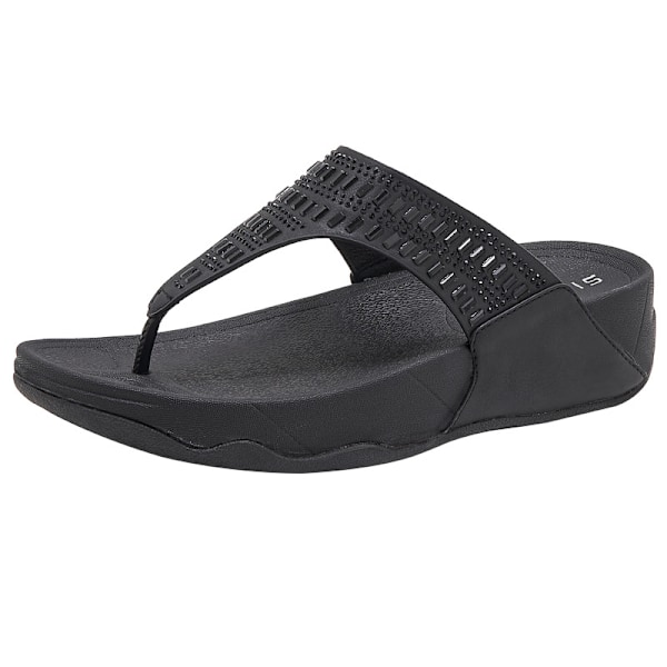 Trendiga utomhusdiamant flip-flops sommar tjocksulade strandsandaler Black