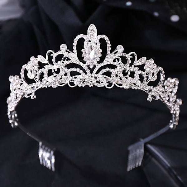 Bryllup brud tiara krone luksus krystal smykker