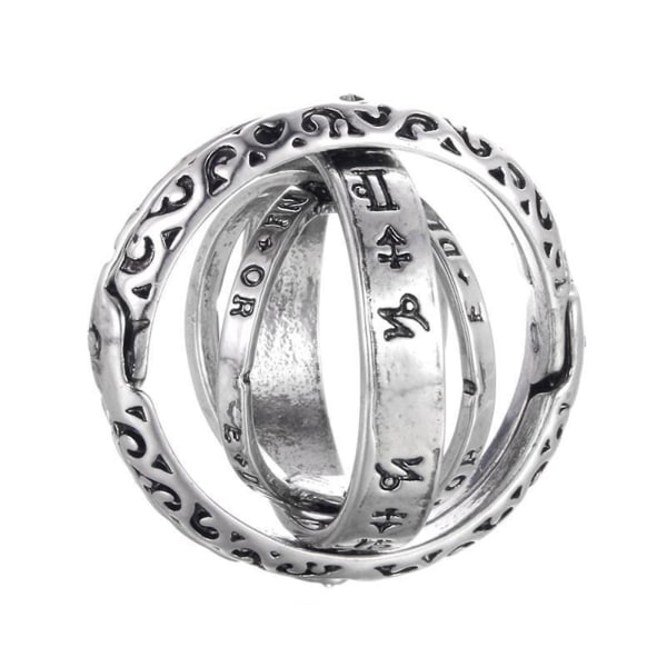Astronomisk ringslutande är kärleksöppning är världspresenten för parälskare Silver 9 Ring