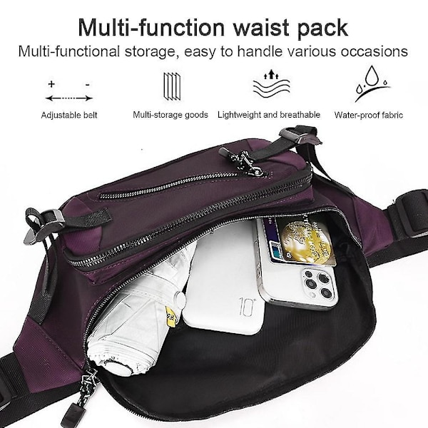 Bröstväska Herraxelväska Crossbody-väska Casual Canvasväska Bröstliten ryggsäck purple