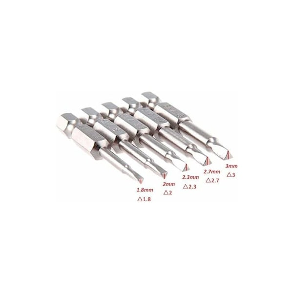 5PCS Triangulär huvud magnetisk skruvmejsel bits set S2 stål 1.8mm