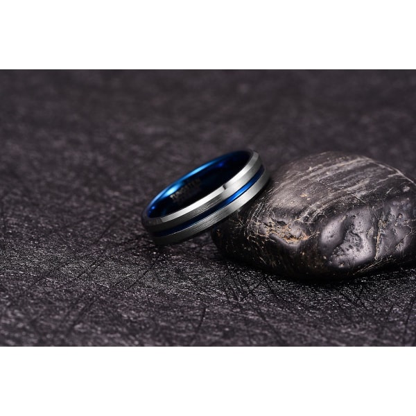 Mode 6mm Matte Blue Groove Herr Tungsten Rings Tungsten Carbide Förlovningsringar Bijoux De Luxe Aaa Quality 11