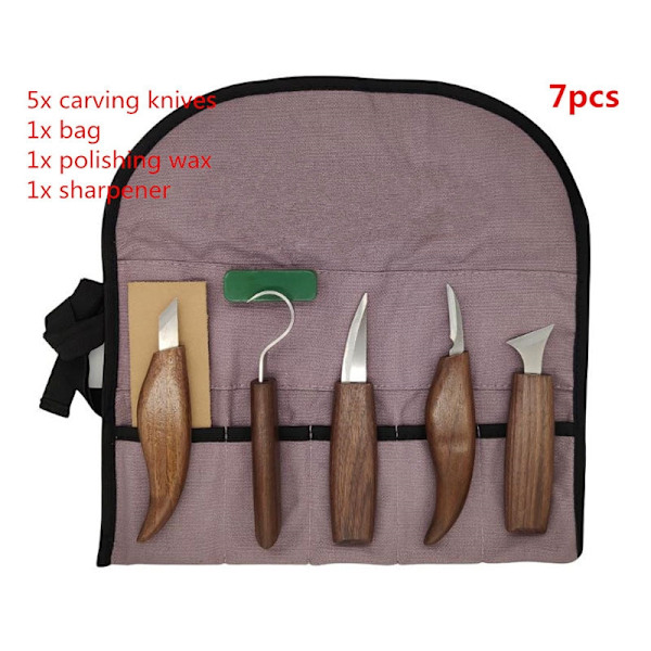 treskjæringsverktøy manuell trebearbeiding skjærekniver skrapetre 7pcs