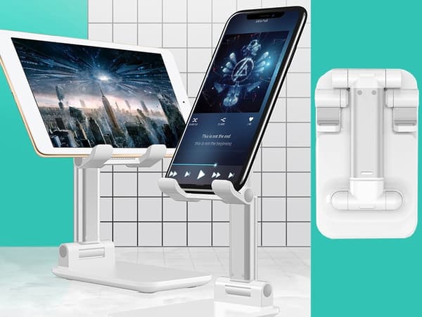 Telefonholder - iPadholder - Foldbar - Op til 10 tommer White Vit