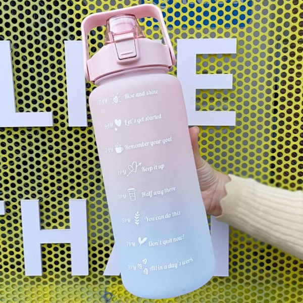 2L Vesipullo Pillillä ja Ajan Merkinnällä vaaleanpunainen pink