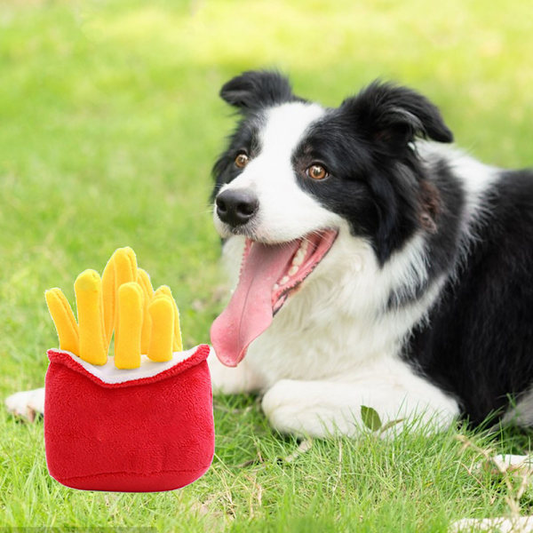 Pet Plysch tuggleksak Hundleksak resistent mot tuggande molarer för att lindra tristess pommes frites form