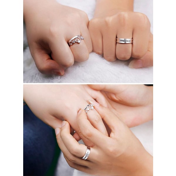Promise set hopeoitu sormus pariskunnalle lahja pari sormusparia ystävänpäivälahjat interweave adjustable