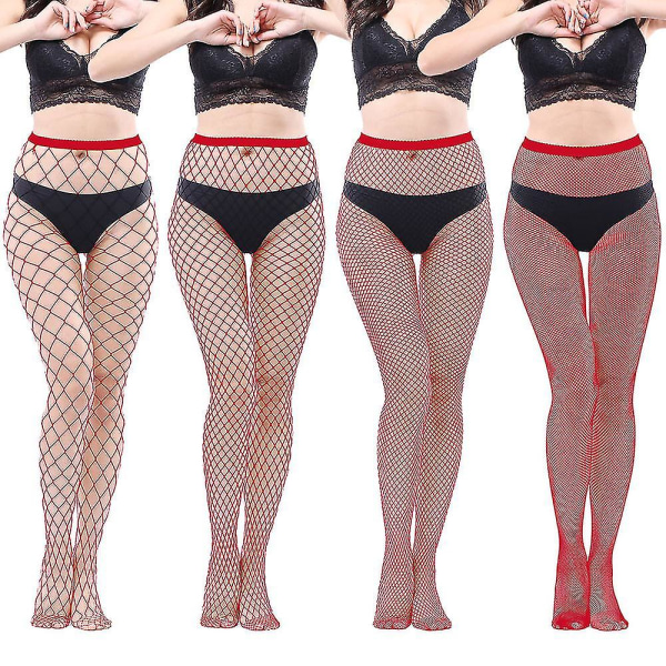 High Waisted Fishnet Tights Stockings Women, High Waist Fishnets Sheer Pantyhose (one Size) Excellent claret