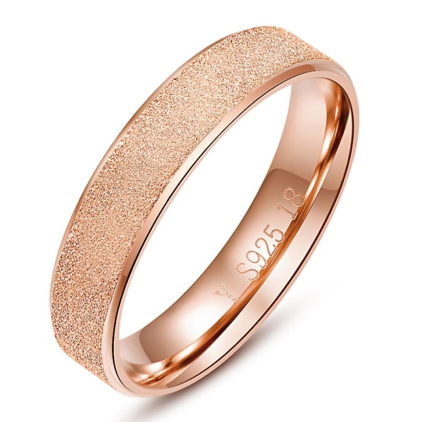 925 Sterling Silver 5 mm Matt Finish Guld Roseguld Ring Bröllopssmycken för kvinnor och män Rosegold 6