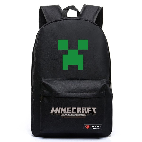 minecraft student ryggsäck black