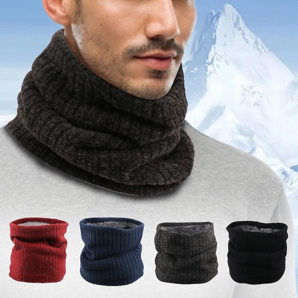 Snood Neck Warmer Skjerf Menn Vinter Tykk Fleece Termisk Vindtett Balaclava Mask Light Gray