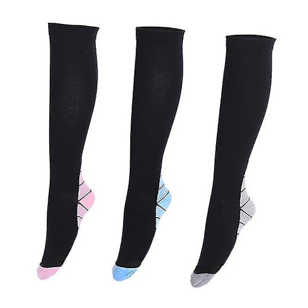 3-pack kobber kompresjonssokker for medisinsk, løping, atletisk pink S-M