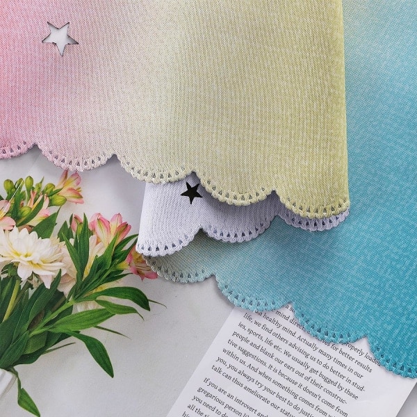Dream Star Mørkleggingsgardiner for Barnerom Jenterom Prinsessegardin for Datters Soverom Vindu (Rosa Blå, B132 X H244cm)