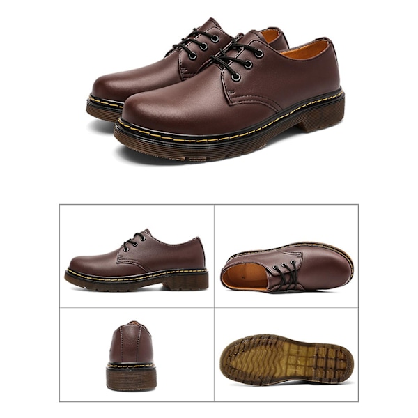 Herre Oxfords Støvler Komfortable Skridsikre Runde Tåspidser Formelle Dressko Arbejdssko til Mænd - Perfekt Brun Brown 37