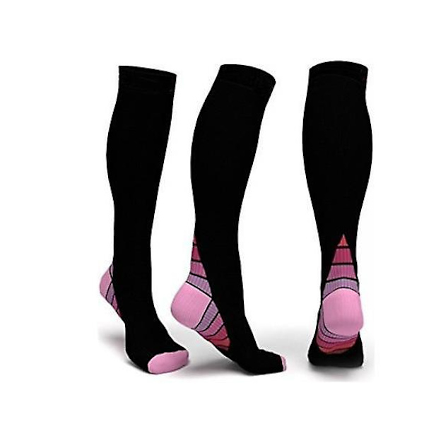 3-pack kobber kompresjonssokker for medisinsk, løping, atletisk pink S-M